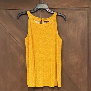 Adrianna Papell Mustard Yellow pleated dressy Tank Top